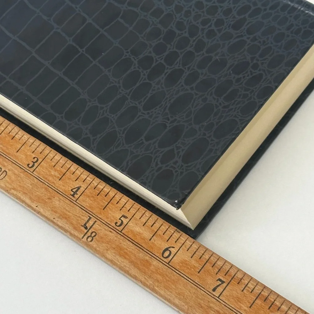 Fiorentina Italy Black Croc Embossed Leather Journal Unlined Hardcover Notebook